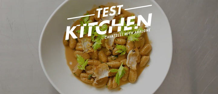 Cavatelli with Abalone with Work Sharp Culinary and Chef's Roll